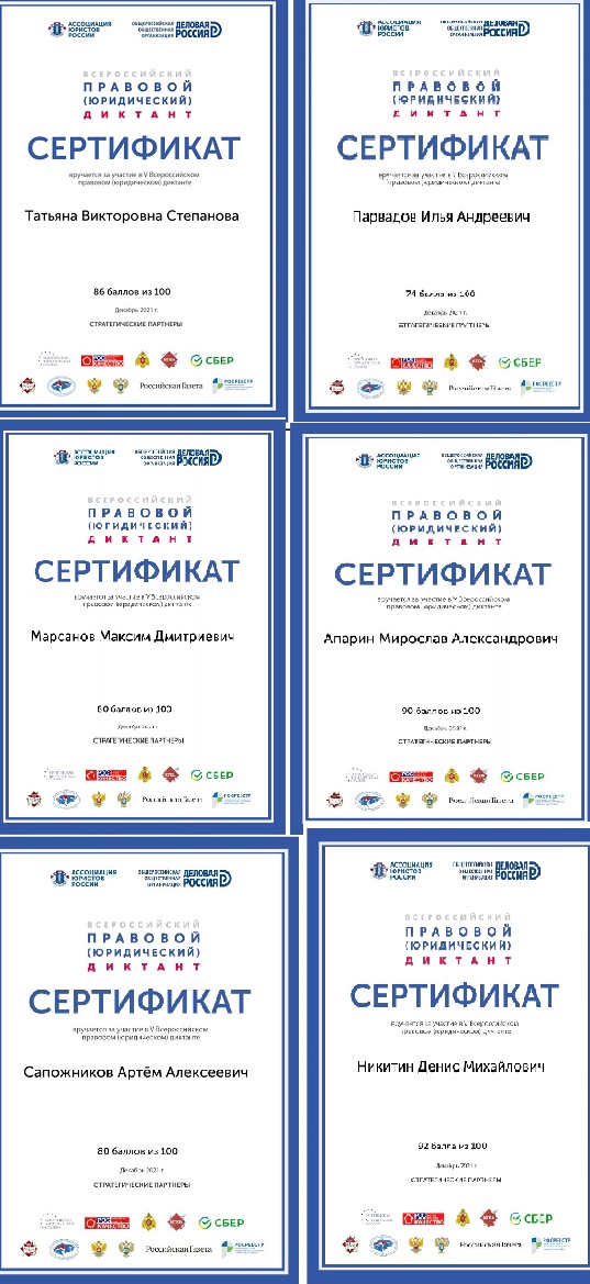 ВСЕРОССИЙСКИЙ ПРАВОВОЙ ЮРИДИЧЕСКИЙ ДИКТАНТ