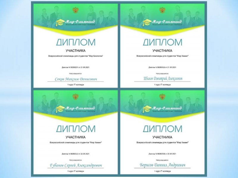 Участие в олимпиаде