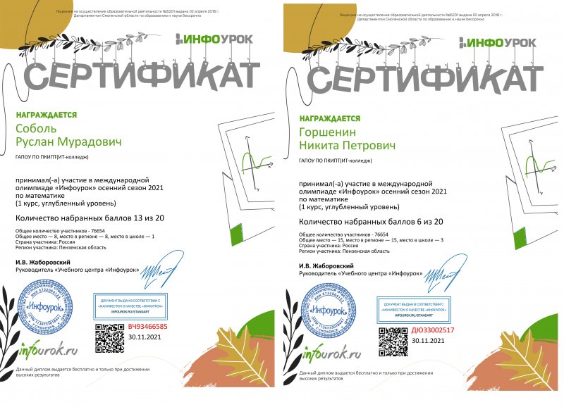 УЧАСТИЕ В МЕЖДУНАРОДНОЙ ОЛИМПИАДЕ