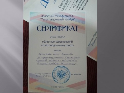 Сертификат участника 