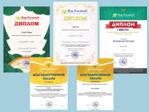 Участие в олимпиаде по психологии