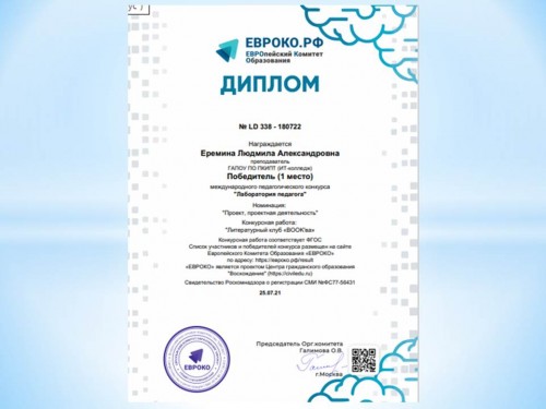 Участие в конкурсе