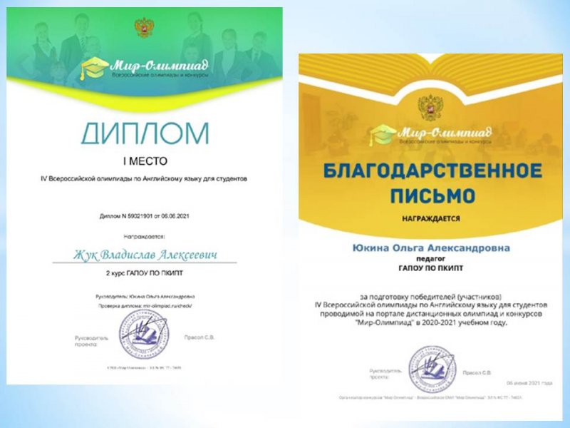 Участие в олимпиаде